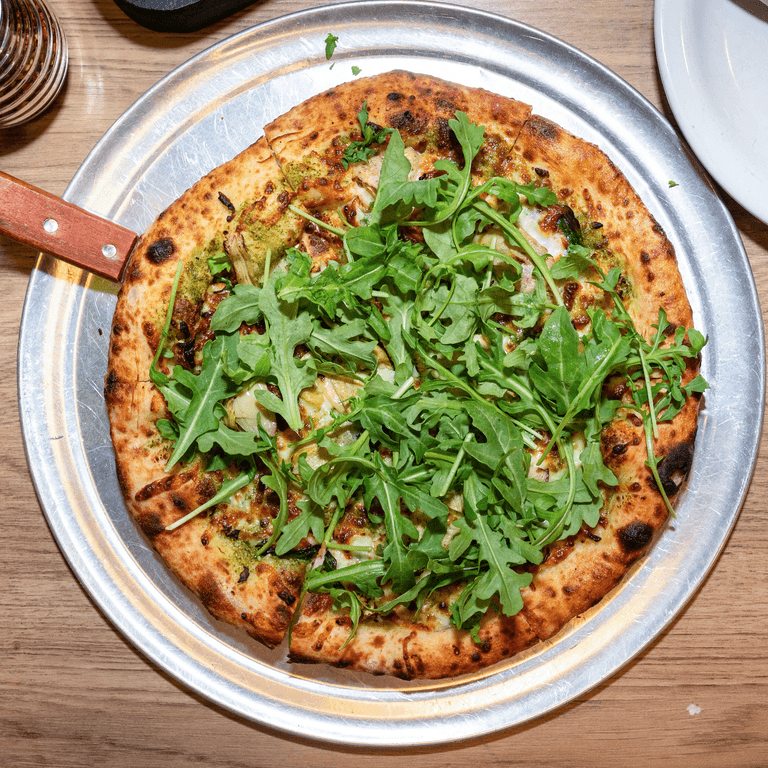 Savor our pesto pizza